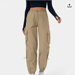 Light weight, multi pocket, tan, drawstring jogger